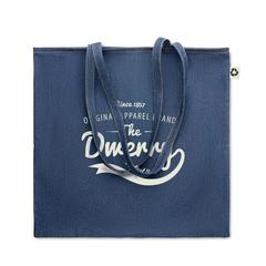 Vue Sac shopping en denim recyclé - Style tote de couleur bleu| Krokrodeal