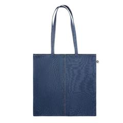 Vue Sac shopping en denim recyclé - Style tote de couleur bleu| Krokrodeal