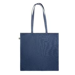 Vue Sac shopping en denim recyclé - Style tote de couleur bleu| Krokrodeal