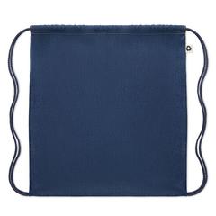 Vue Sac à cordon en denim recyclé - Style bag de couleur bleu| Krokrodeal