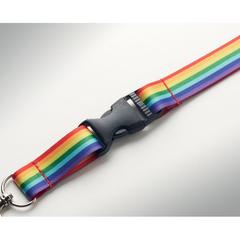 Vue Lanyard en RPET arc-en-ciel - Bowyard de couleur -| Krokrodeal