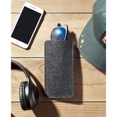 Vue Etui à lunettes en feutre RPET - Nirson de couleur gris| Krokrodeal