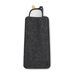 Vue Etui à lunettes en feutre RPET - Nirson de couleur gris| Krokrodeal