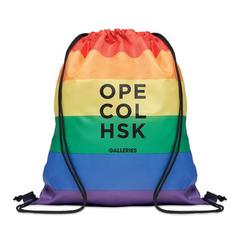 Vue Sac à cordon arc-en-ciel RPET - Bow de couleur -| Krokrodeal