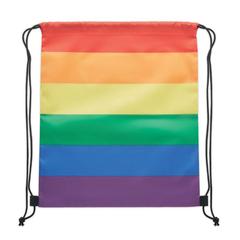 Vue Sac à cordon arc-en-ciel RPET - Bow de couleur -| Krokrodeal