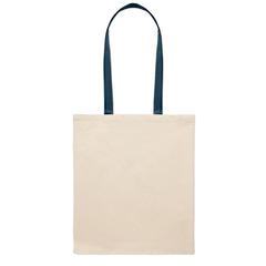 Vue Sac shopping en coton 140 gr/m² - Zevra de couleur bleu| Krokrodeal