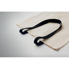 Vue Sac shopping en coton 140 gr/m² - Zevra de couleur noir| Krokrodeal