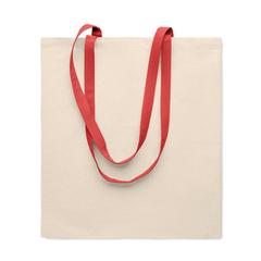 Vue Sac shopping en coton 140 gr/m² - Zevra de couleur rouge| Krokrodeal