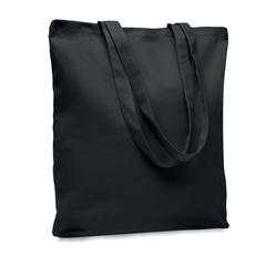 Vue Sac shopping en toile 270 gr/m² - Rassa coloured de couleur noir| Krokrodeal