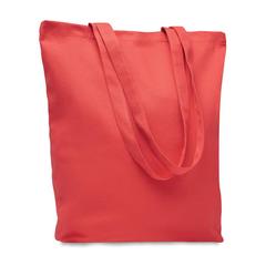 Vue Sac shopping en toile 270 gr/m² - Rassa coloured de couleur rouge| Krokrodeal