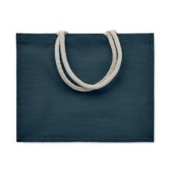 Vue Sac shopping en jute - Aura de couleur bleu| Krokrodeal