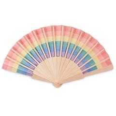 Vue Eventail en bois arc-en-ciel - Bowfan de couleur -| Krokrodeal