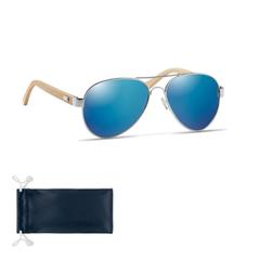 Vue Lunettes de soleil en bambou - Honiara de couleur bleu| Krokrodeal