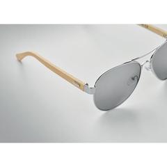 Vue Lunettes de soleil en bambou - Honiara de couleur bleu| Krokrodeal