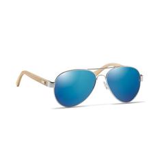 Vue Lunettes de soleil en bambou - Honiara de couleur bleu| Krokrodeal