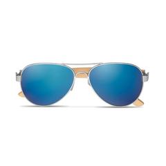 Vue Lunettes de soleil en bambou - Honiara de couleur bleu| Krokrodeal