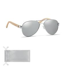 Vue Lunettes de soleil en bambou - Honiara de couleur gris| Krokrodeal