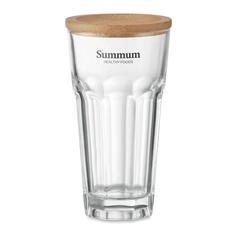 Vue Verre avec couvercle en bambou - Sempre de couleur blanc| Krokrodeal
