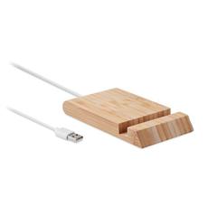 Chargeur sans fil en bambou - Odos publicitaire pas cher