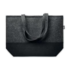 Vue Sac shopping en feutre RPET - Duo indico de couleur gris| Krokrodeal
