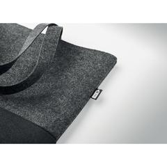 Vue Sac shopping en feutre RPET - Duo indico de couleur gris| Krokrodeal