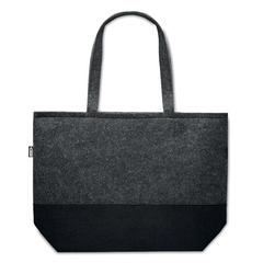 Vue Sac shopping en feutre RPET - Duo indico de couleur gris| Krokrodeal