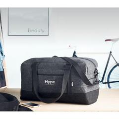 Vue Sac de week-end en feutre RPET - Indico bag de couleur gris| Krokrodeal