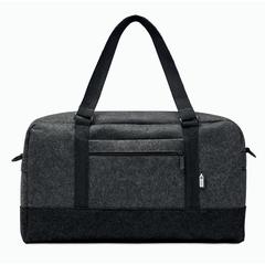 Vue Sac de week-end en feutre RPET - Indico bag de couleur gris| Krokrodeal