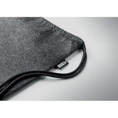 Vue Sac à cordon en feutre RPET - Indico de couleur gris| Krokrodeal