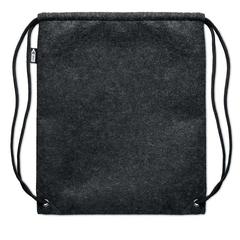 Vue Sac à cordon en feutre RPET - Indico de couleur gris| Krokrodeal