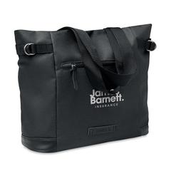 Vue Sac à bandoulière RPET 600D - Daegu bag de couleur noir| Krokrodeal