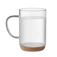 Vue Tasse en verre base en liège - Lisbo de couleur blanc| Krokrodeal