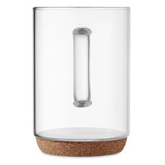 Vue Tasse en verre base en liège - Lisbo de couleur blanc| Krokrodeal