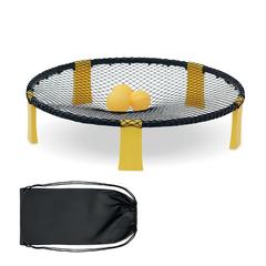 Vue Jeu d'extérieur filet rond - Picktheball de couleur noir| Krokrodeal