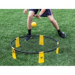 Vue Jeu d'extérieur filet rond - Picktheball de couleur noir| Krokrodeal