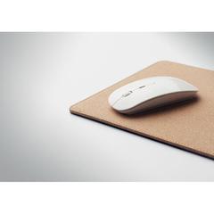 Vue Tapis de souris chargeur liège - Wireless matty de couleur marron| Krokrodeal