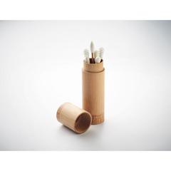 Vue 6 cotons tige en bambou - Fenton de couleur marron| Krokrodeal
