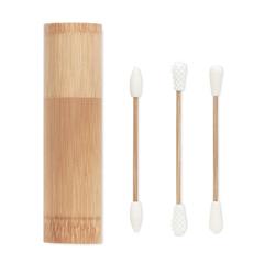 Vue 6 cotons tige en bambou - Fenton de couleur marron| Krokrodeal