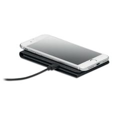 Vue Chargeur sans fil RPET 15W - Trianless de couleur gris| Krokrodeal