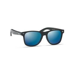 Vue Lunettes de soleil bambou - Rhodos de couleur bleu| Krokrodeal