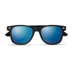 Vue Lunettes de soleil bambou - Rhodos de couleur bleu| Krokrodeal