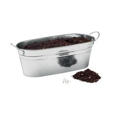 Vue Bac en zinc & herbes aromatique - Mix seeds de couleur gris| Krokrodeal