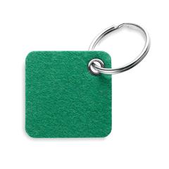 Vue Porte-clés en feutre RPET - Aukio de couleur vert| Krokrodeal