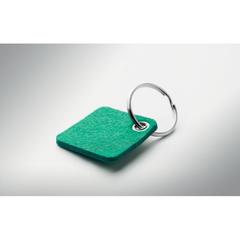 Vue Porte-clés en feutre RPET - Aukio de couleur vert| Krokrodeal