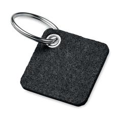 Vue Porte-clés en feutre RPET - Aukio de couleur gris| Krokrodeal