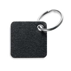 Vue Porte-clés en feutre RPET - Aukio de couleur gris| Krokrodeal