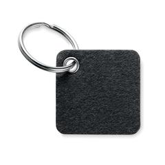 Vue Porte-clés en feutre RPET - Aukio de couleur gris| Krokrodeal