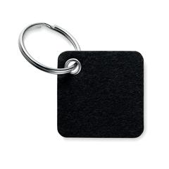 Vue Porte-clés en feutre RPET - Aukio de couleur noir| Krokrodeal