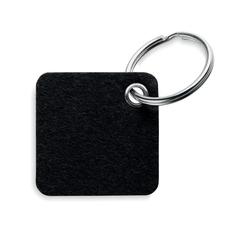 Vue Porte-clés en feutre RPET - Aukio de couleur noir| Krokrodeal