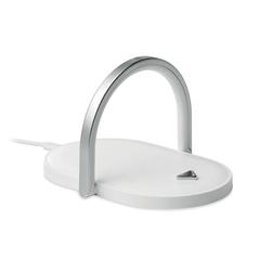 Vue Chargeur sans fil lampe - Jupiter de couleur blanc| Krokrodeal
